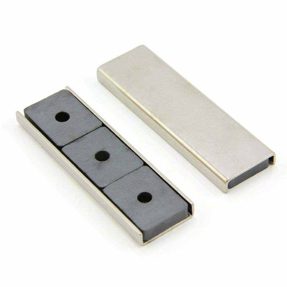Photo 1 of 76 x 23 x 6.3mm thick Ferrite Channel Magnet - 10kg Pull (Pack of 10)
