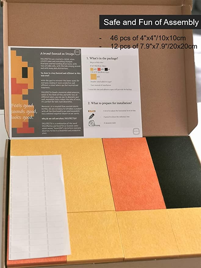 Photo 1 of Soundproofing Daycare Classroom, Acoustic Wall Panels Perfect for Kindergarten Homeschool, Daycare Wall Decor, Wall Padding for Kids in Playroom Nursery Toddler Activity Center, Felt, 31.5”x59”x0.35”