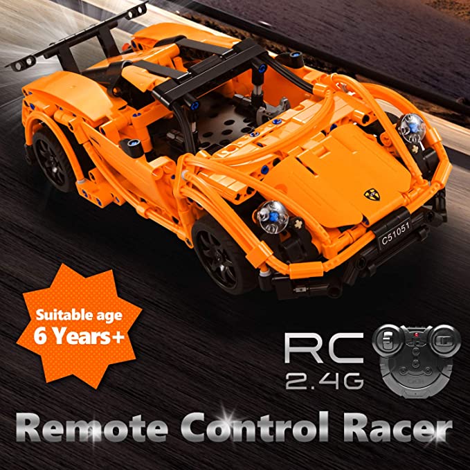 Photo 2 of Car Model Building Kit, Stem Toy Car Remote Control Model Race Car with V8 Engine , an Authentic Supercar (421 Pcs