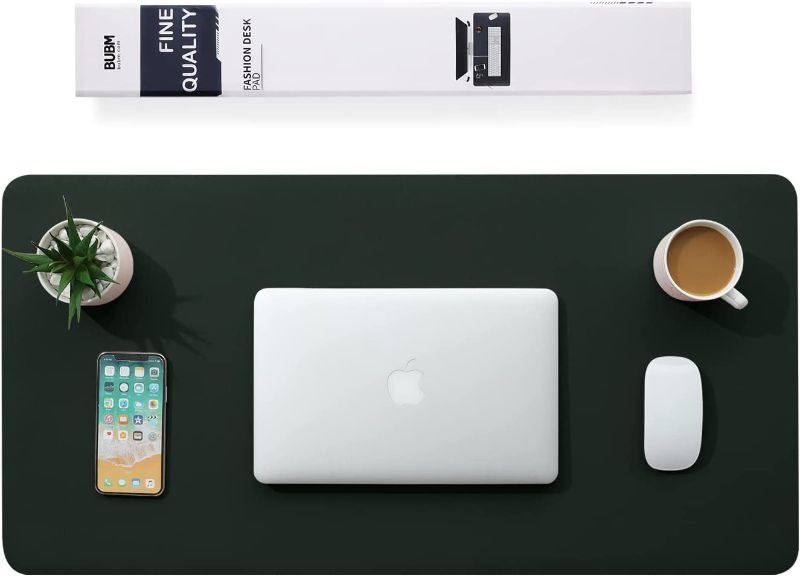 Photo 1 of Dual Side PU Leather Desk Pad 35.43X17",90*43cm Home Desk Pad Office Waterproof Desk Mat,Computer Desk Pad,Desk Writing Mat Light Ink Green/Deep Blue Size L
