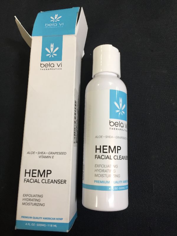 Photo 2 of  Hydrating Hemp Facial Cleanser | 500mg Hemp Oil | Made in USA | Moisturizing Facial Cleanser | Natural Hemp Oil, Shea Butter, Aloe Vera, Grapeseed Oil and Vitamin E | 4 oz Bottle
