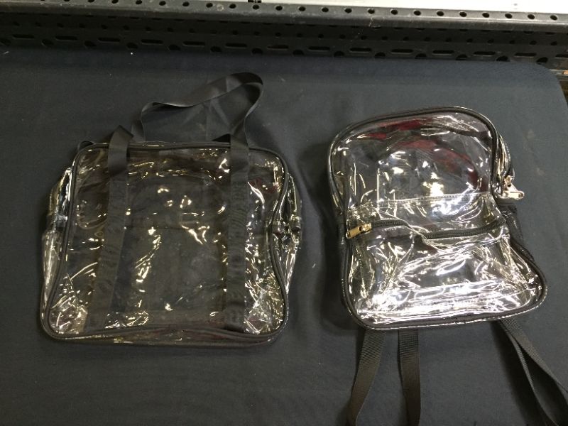 Photo 1 of 2 PC TRANSPARENT BAGS 