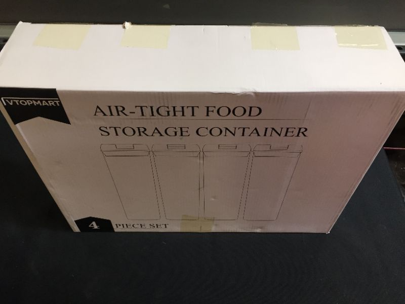 Photo 1 of Airtight Food Storage Containers, Vtopmart 4 Pieces BPA Free Plastic Spaghetti Containers with Easy Lock Lids, for Kitchen Pantry Organization and Storage, Include 24 Labels
