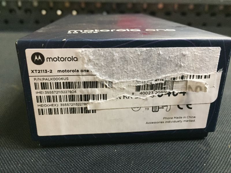 Photo 4 of  Motorola One 5G Ace 2021 2-Day Battery Unlocked Made for US by Motorola 6/128GB 48MP Camera Hazy Silver (MINOR DAMAGE TO BOX)