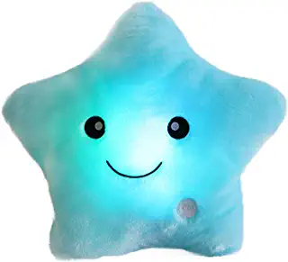 Photo 1 of Dearsun Twinkle Star Color Night Light Plush Pillows Light up Night Stuffed Toys Perfect for Birthday (Blue)