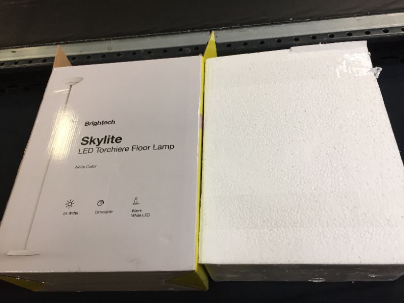 Photo 1 of Brightech SkyLite 3,000K LED High Lumen Smart Uplight Torchiere Standing Floor Lamp with Built-in Dimmer Switch, Corded, White