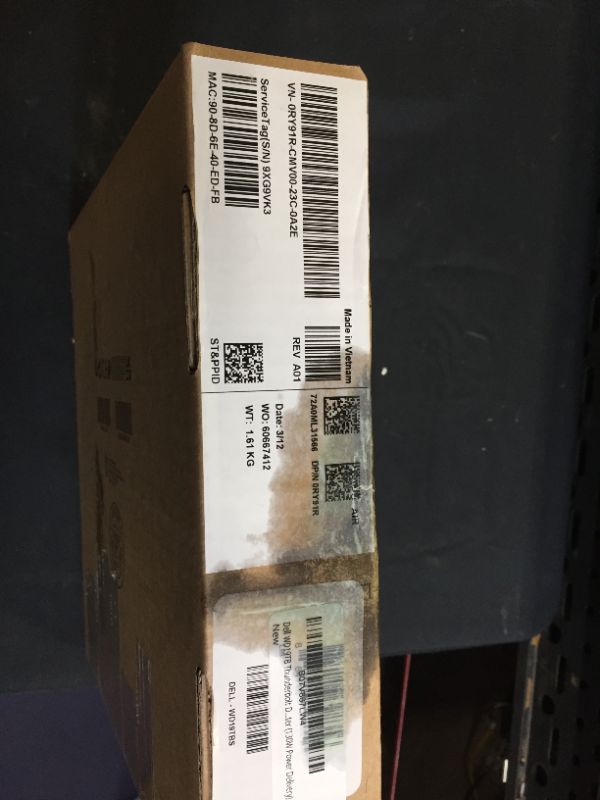 Photo 4 of Dell WD19TBS 180W Computer Docking Station (Thunderbolt, USB-C/A, DisplayPort, RJ45 Ports) (210-AZBI) DAMAGES TO BOX FROM EXPOSURE 