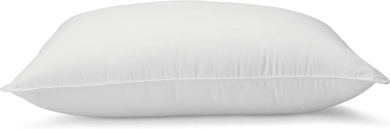 Photo 1 of Amazon Basics Down-Alternative Pillows, Soft Density for Stomach and Back Sleepers - Standard (Pack of 1), White