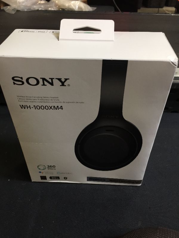 Photo 2 of Sony WH-1000XM4 Wireless Premium Noise Canceling Overhead Headphones with Mic for Phone-Call and Alexa Voice Control, Black
