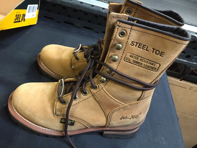 Photo 3 of AdTec womens Women's 9" Steel Toe Brown-w Logger Boot SIZE 7.5 M