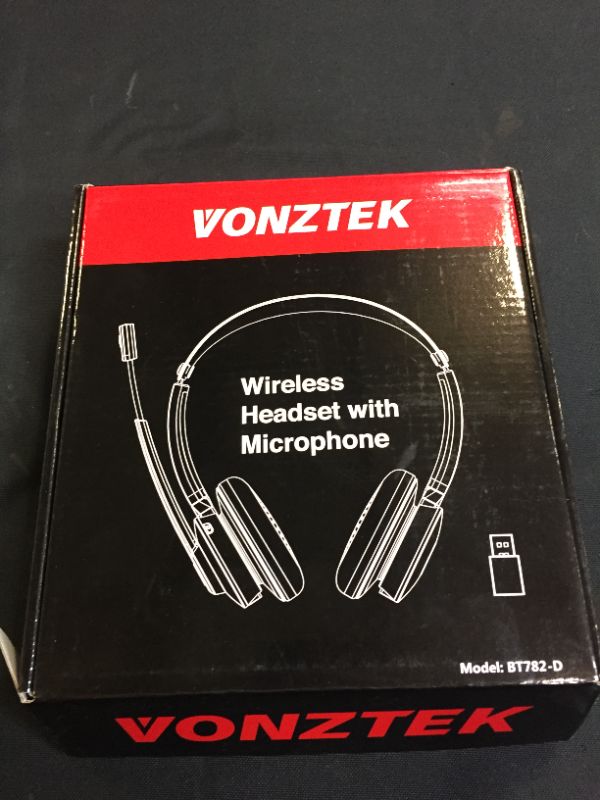 Photo 3 of Bluetooth Headset with Microphone, Wireless Headphones with USB Audio Dongle, On Ear Headphones AI Noise Canceling Mic|26hrs Talktime|Mute Button|Plug & Play for PC/Mac/Laptop/Zoom/Skype/Ms Teams
