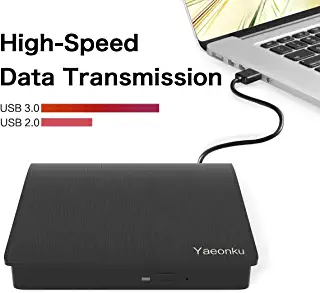 Photo 1 of Yaeonku External CD DVD Drive, USB 3.0 Portable CD DVD +/-RW Optical Drive, DVD/CD ROM Rewriter Burner, Compatible with Laptop Desktop PC Windows Linux OS Mac
