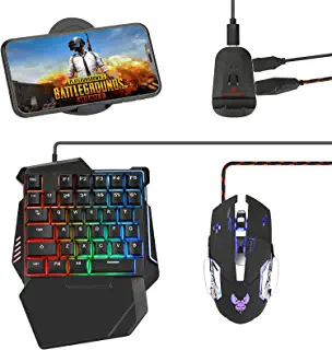 Photo 1 of One Hand Gaming Keyboard and Mouse Combo, Laelr 35 Keys PUBG Keycap Version Wired Mechanical RGB LED Backlit Half Keyboard, Support Wrist Rest, USB Wired Gaming Mouse, Converter Adapter for Gaming
