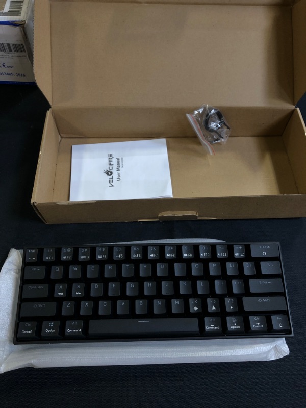 Photo 1 of Wireless Bluetooth Mechanical Keyboard, Velocifire M2 61 Keys Mini 60% Mechanical Gaming Keyboard, RGB Backlit Hot Swappable Gateron Brown Switch Black Keyboard

