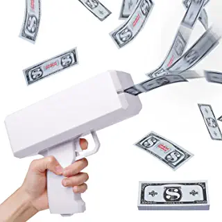 Photo 1 of Koyiwa White Money Gun Shooter Make it Rain Money Toy Gun Spray Money Gun Party Favors for Graduation Ceremony Bachelor Birthday Party Supplies Gifts for Kids Boys Girl (TOP LID WOIN'T CLOSE ALL THE WAY BUT ITEM STILL WORKS)
