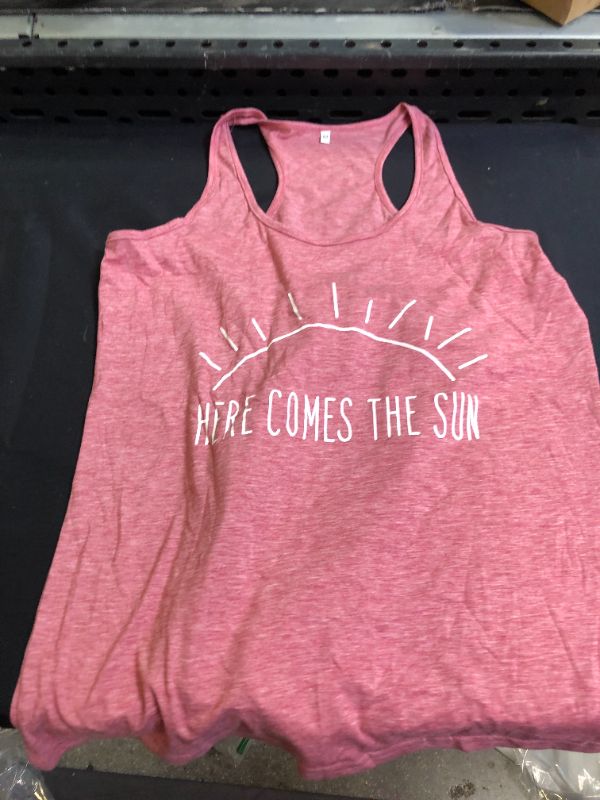 Photo 2 of  Here Comes The Sun Shirts Tank Tops Women Sleeveless Summer Sunshine  Graphic Tank Tops Tee SIZE MEDIUM