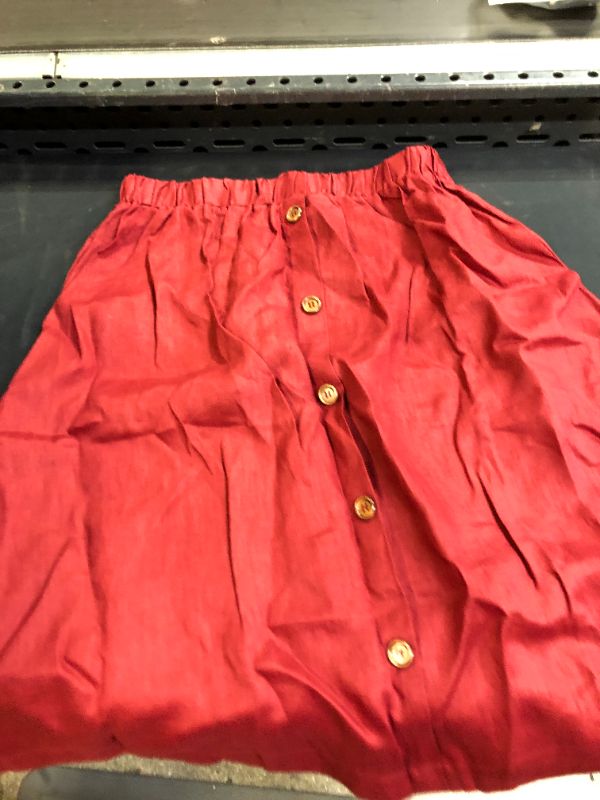 Photo 2 of Amazhiyu Womens 100% Linen High Waist Pleated Midi Skirt Knee Length with Pockets LARGE 