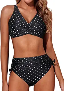 Photo 1 of Aqua Eve Women High Waisted Bikini Twist Front Swimsuits Lace up Bikini Tops Ruched Push up 2 Piece Bathing Suits
SIZE LARGE 