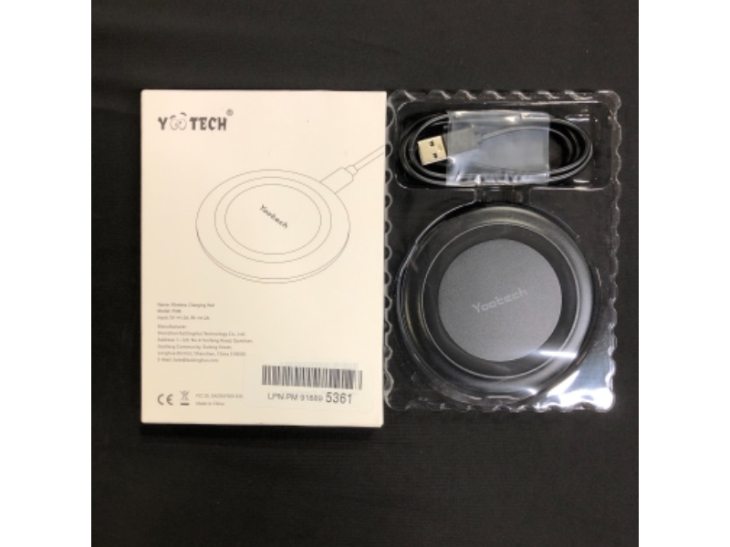 Photo 2 of Yootech Wireless Charger,10W Max Fast Wireless Charging Pad Compatible with iPhone 13/13 Pro/13 Mini/13 Pro Max/SE 2022/12/SE 2020/11/X/8,Samsung Galaxy S22/S21/S20/S10,AirPods Pro(No AC Adapter)