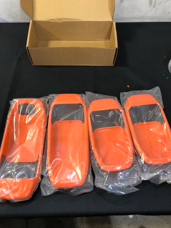 Photo 2 of 4PCS Car Interior Door Handle Bowl Cover Trim Frame for 2018-2021 Jeep Wrangler JL JLU & Gladiator JT 4-Door (Orange)
