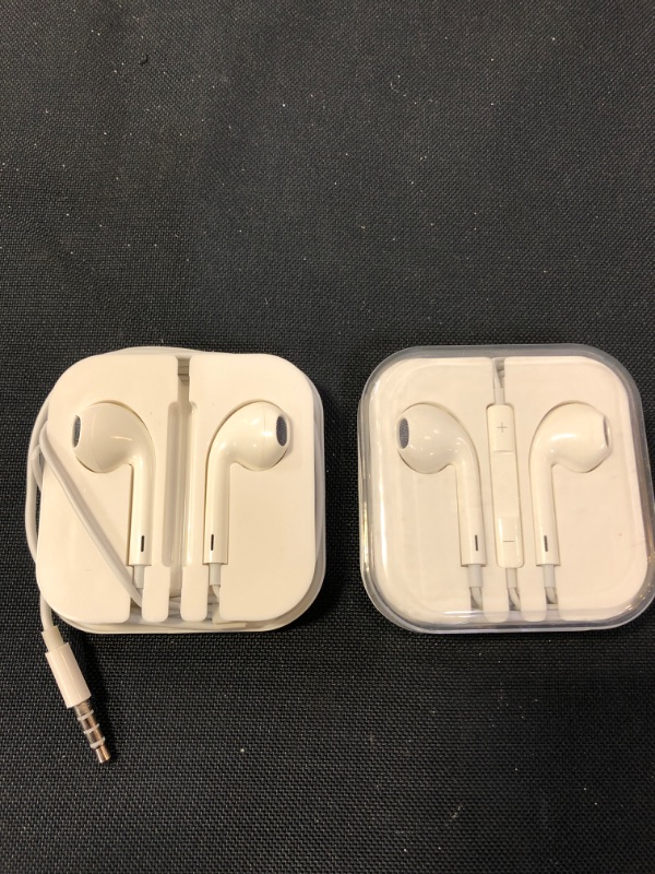 Photo 2 of 2 Pack Apple Earbuds [Apple MFi Certified] Headphones Earphones with 3.5mm Wired in Ear Headphone Plug(Built-in Microphone & Volume Control) -White
