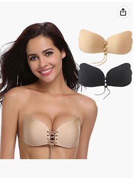 Photo 1 of fagraphix 2 Pack Reusable Push Up Sticky Bra, Invisible Bra Backless Strapless Bra Adhesive Bra Nipple Covers for Women
-BEIGE 
--- FACTORY SEALED ----