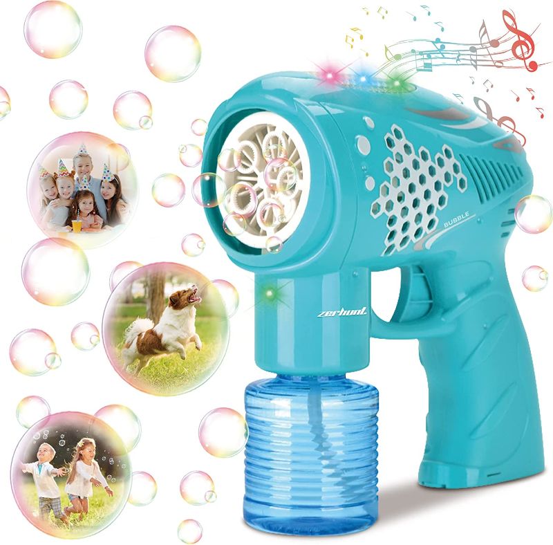 Photo 1 of Bubble Gun Bubble Machine Toys: Bubble Maker Blower for Toddlers Kids with 4500+ Bubbles/min | Outdoor Indoor Toys for Toddlers Boys Girls Age 3 4 5 6 7 8 Year Old with Light and Music 2pk