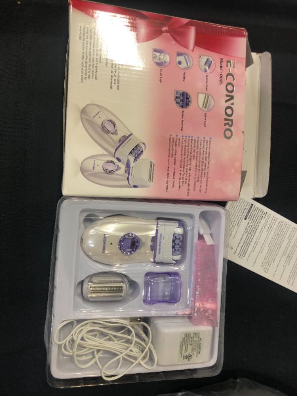 Photo 2 of Epilator for Women, 2 in 1 Hair Removal Epilator with Epilator Head & Shaver Head, Electric Cordless Hair Shaver Portable Painless Epilator Hair