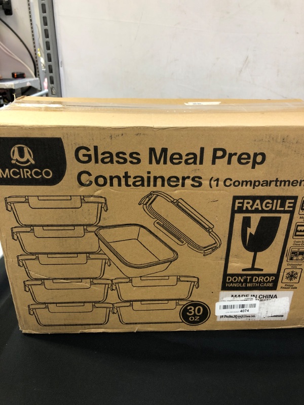 Photo 1 of 8-Pack GLASS MEAL PREP CONTAINERS 
