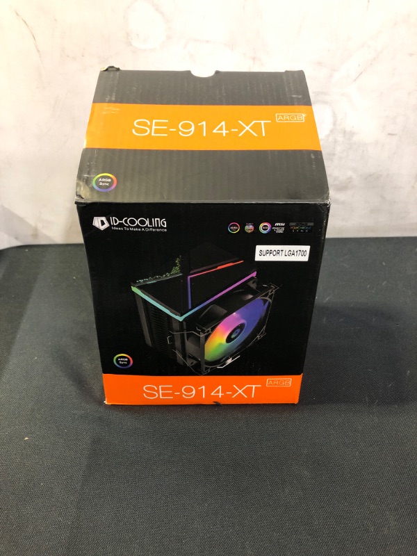 Photo 1 of ID-COOLING SE-914-XT ARGB Cooler 131mm Height CPU Air Cooler Addressable RGB Light Sync with Motherboard(5V 3-PIN Connector) 92mm PWM Fan 4 Heatpipes CPU Fan for Intel/AMD, LGA 1700 Compatible
