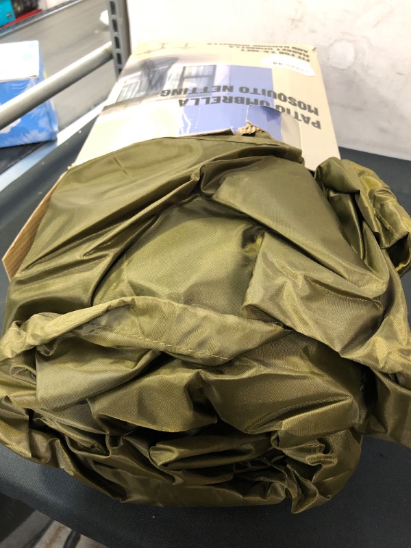 Photo 1 of BLUU Outdoor Patio Umbrella Mosquito Netting, 90D Polyester Mesh with Zipper Curtain and 6 Portable PVC Tubes at Base, Fits 7.5 FT - 10 FT Market umbrellas and BLUU Banyan offset Umbrella