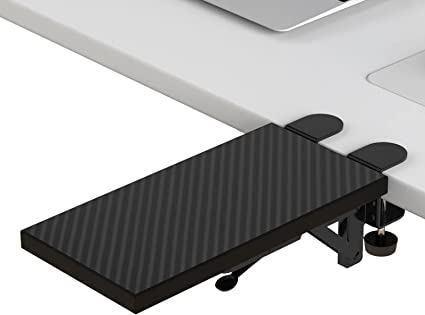 Photo 1 of OUGIC Ergonomics Desk Extender Tray, 11.8"x5.9" Punch-Free Clamp on, Foldable Keyboard Drawer Tray, Table Mount Arm Wrist Rest Shelf, Computer Elbow Arm Support