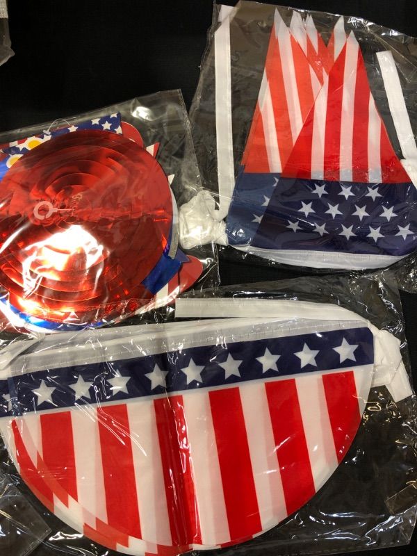 Photo 2 of 4th of July Decorations 2022, Patriotic Decor Fourth Of July Party Decorations Set Party Supplies Hanging Swirls And Patriotic Flag Banner Memorial Day Decorations Ceiling Decor (4th of July) packaging may vary