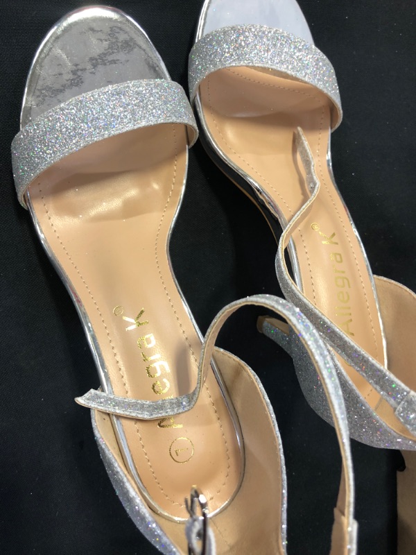 Photo 1 of ALLEGRA K GLITTER ANKLE STRAP STILETTO HEELS SANDALS SIZE 7