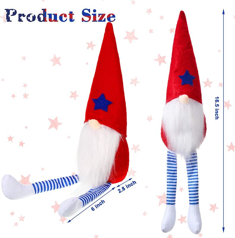 Photo 2 of 3 Pieces Patriotic Gnome Veterans Day American Gnome Independence Day Gnome Decorations Gnome Plush Dolls Holidays Decorations Dwarf Dolls Patriotic Party Supplies Present Home Decoration