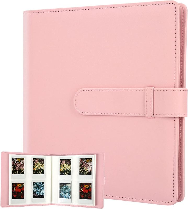 Photo 1 of 256 Pockets Photo Album for Fujifilm Instax Mini Camera, Photo Album?Polaroid Snap,Premium PU Photo Photocard Holder Book Album (pink)