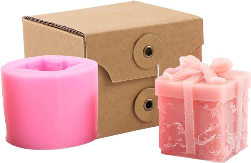 Photo 1 of 3D Candle Mold for Candle Making Gift Box Mold Soap Molds DIY Molds Candle Molds, Soap Molds for Christmas Decoration Supplies, Christmas Gift Box Mold