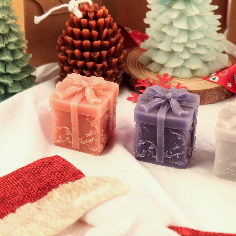 Photo 1 of 3D Candle Mold for Candle Making Gift Box Mold Soap Molds DIY Molds Candle Molds, Soap Molds for Christmas Decoration Supplies, Christmas Gift Box Mold