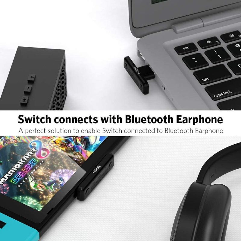 Photo 2 of 1Mii Mini Bluetooth Adapter for Nintendo Switch/PS5/PC, Bluetooth 5.0 Audio Transmitter, Dual Pairing with Low Latency for Bluetooth Headsets Speakers