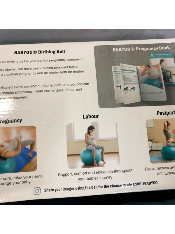 Photo 3 of BABYGO Birthing Ball - Pregnancy Yoga Labor & Exercise Ball & Book Set ; Trimester Targeting, Maternity Physio, Birth & Recovery Plan Included ; Anti Burst Eco Friendly Material + Pump ; 65cm 