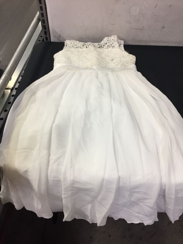Photo 1 of A line Lace Flower Girl Dresses Sleeveless White First Communion Dresses for Wedding Pageant SIZE 6
