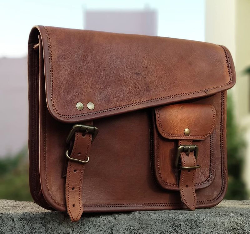 Photo 1 of DHK- Stylish Men's Genuine Leather Brown Shoulder Messenger Passport Bag Murse medium
