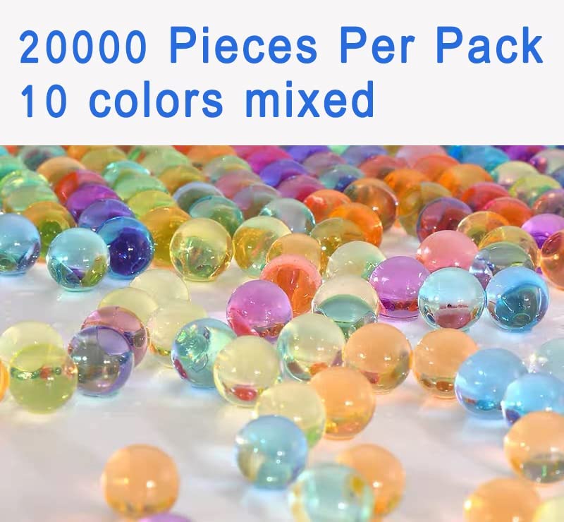 Photo 1 of 20000 PCS Gel Blaster Ammo, Water Balls Beads Refill Ammo, 10 Colors Mixed, Water Bullets Beads Made for Non-Toxic, Water Based Balls Bullet
