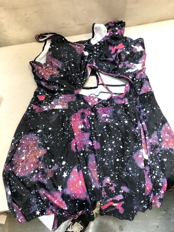 Photo 1 of ESPRLIA Plus Size Floral Print Halter Swimwear One Piece Pin up Tankini Swimwear XL
