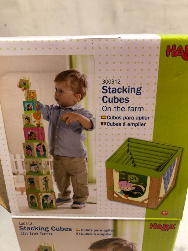 Photo 2 of HABA On the Farm Sturdy Cardboard Nesting & Stacking Cubes - Reinforcing Numbers 1 to 10
