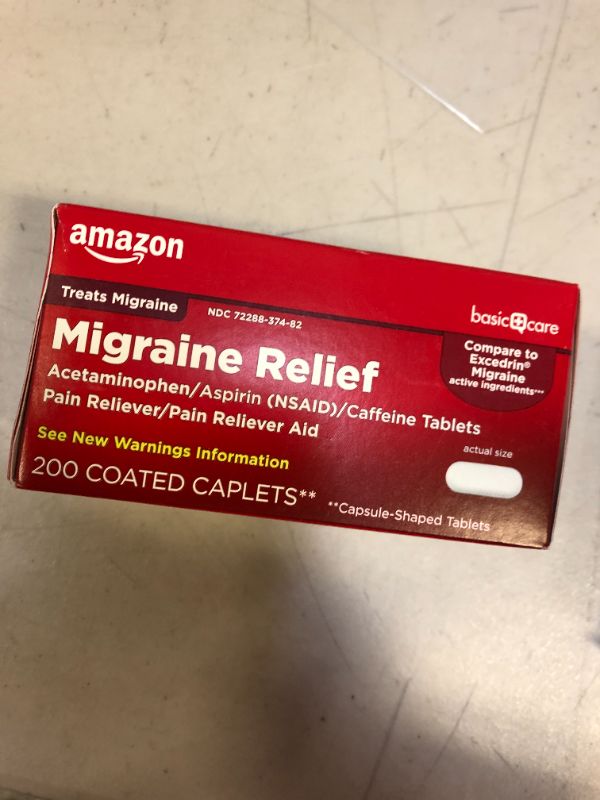 Photo 2 of Amazon Basic Care Migraine Formula Caplets BB - 03/2023