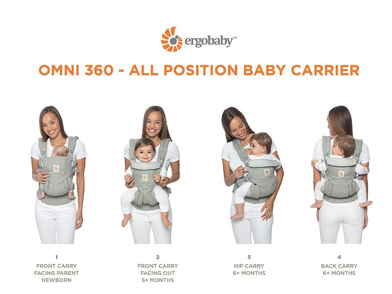 Photo 3 of Ergobaby Omni 360 All-Position Baby Carrier for Newborn to Toddler with Lumbar Support & Cool Air Mesh (7-45 Lb), Pearl Grey