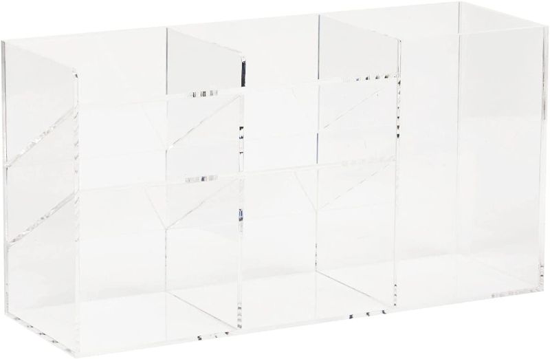 Photo 1 of Acrylic Desk Organizer with 7 Compartments for Office and Home (11 x 5.75 In)