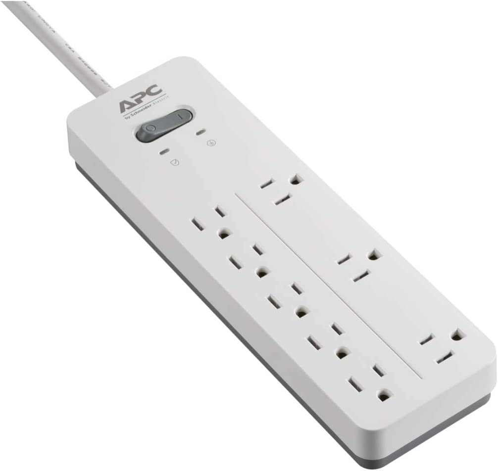 Photo 1 of APC Surge Protector, White Power Strip PH8W, 2160 Joules, Flat Plug, 8 Outlet Power Strip