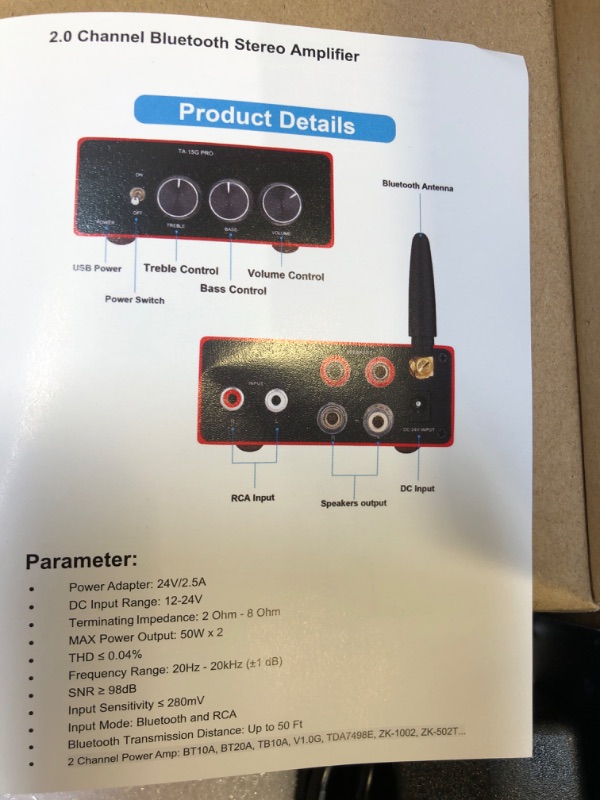 Photo 2 of RSGRHAI Audio Interface / Amplifier  Audio Interface w Bluetooth Antenna , model: RA-AU09